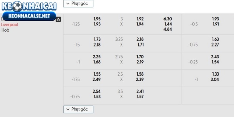 Tỷ lệ rate nhà cái Leeds United vs Liverpool